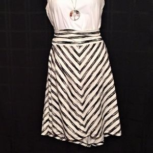 White Skirt w/ Black Stripes